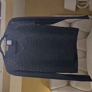 Merino Wool Black Liz Claiborne Beaded Sweater